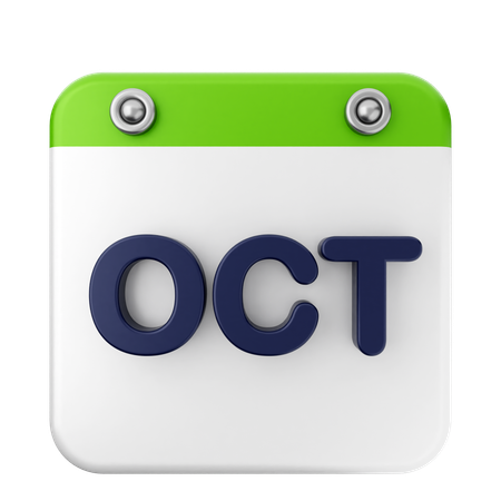 Calendario Octubre  3D Icon