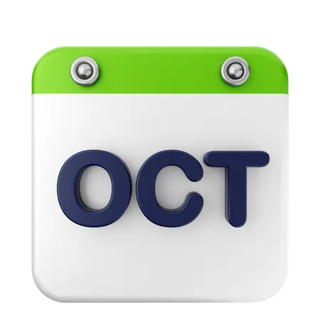 Calendario Octubre  3D Icon