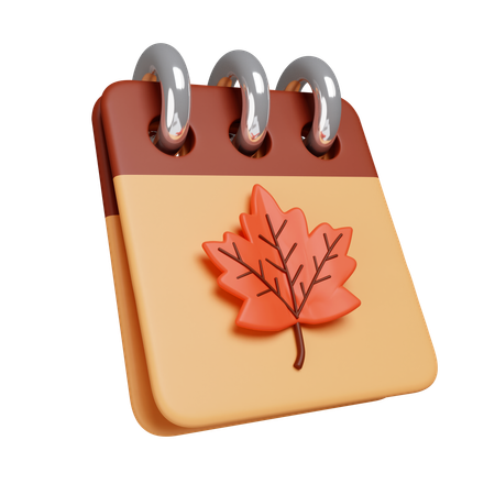 Calendario de otoño  3D Icon