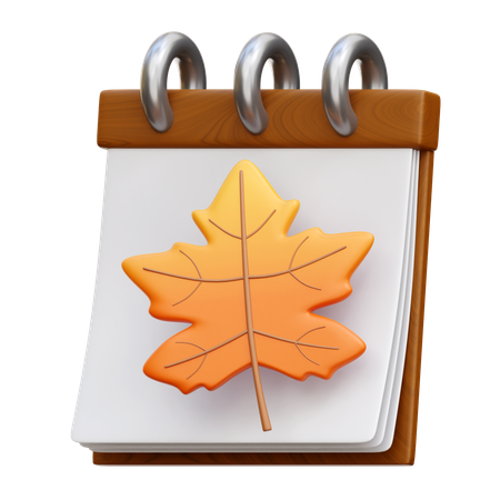 Calendario de otoño  3D Icon