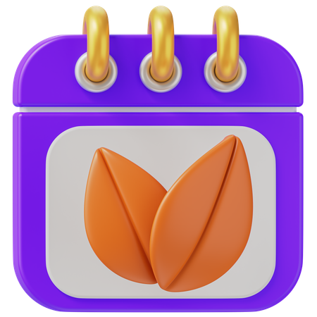 Calendario de otoño  3D Icon