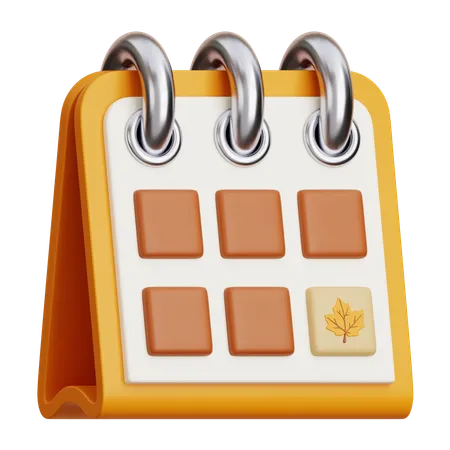 Calendario de otoño  3D Icon