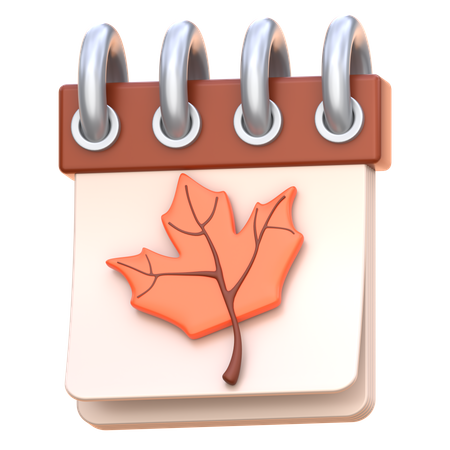 Calendario de otoño  3D Icon