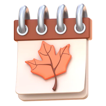 Calendario de otoño  3D Icon