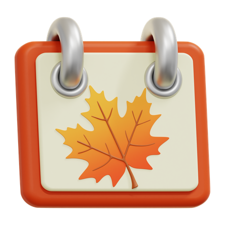 Calendario de otoño  3D Icon