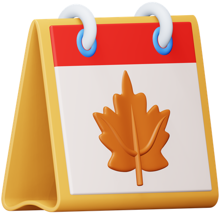 Calendario de otoño  3D Icon