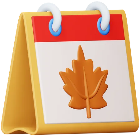 Calendario de otoño  3D Icon