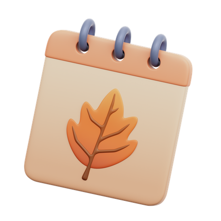 Calendario de otoño  3D Icon