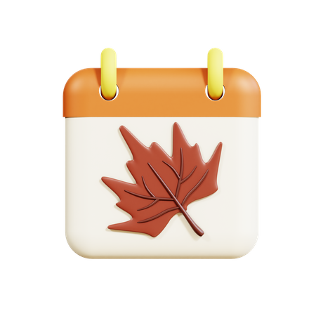 Calendario de otoño  3D Icon