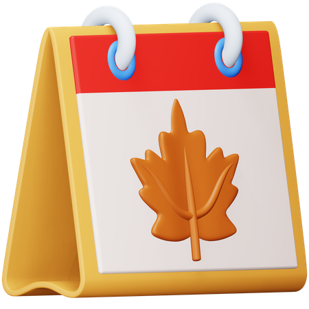 Calendário de outono  3D Icon