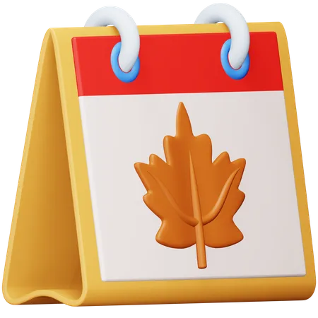 Calendário de outono  3D Icon