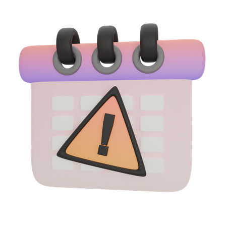 Notificación de horario problemático del calendario  3D Icon
