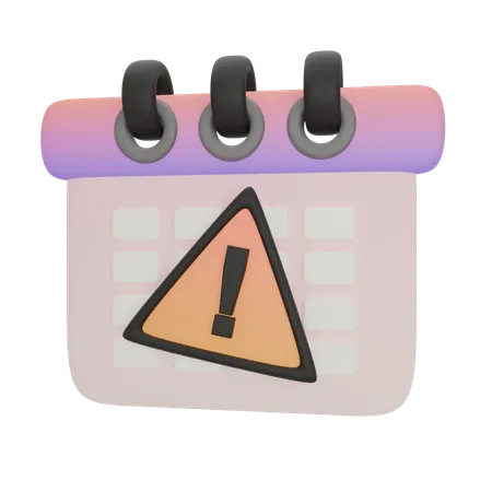 Notificación de horario problemático del calendario  3D Icon