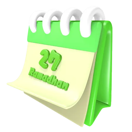 Calendario de ramadán 27 fecha  3D Illustration