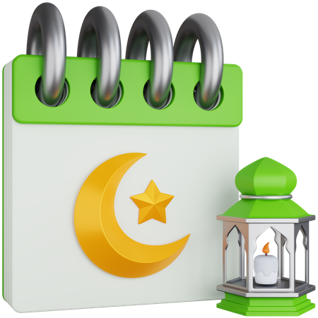 Calendário do Ramadã com Lanternas  3D Icon
