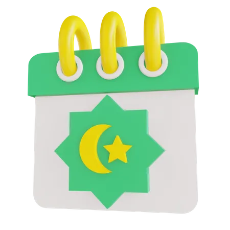 Calendário do Ramadã  3D Illustration