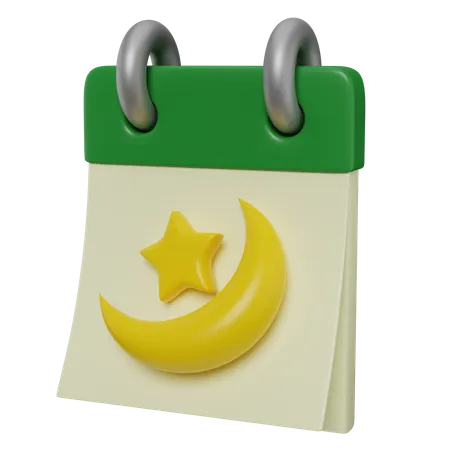 Calendario islámico de ramadán  3D Icon