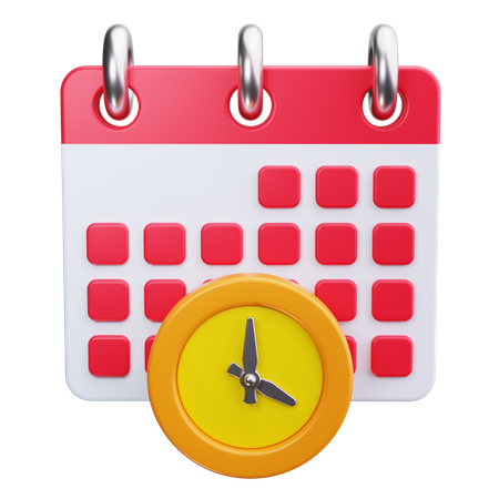 Reloj calendario  3D Icon