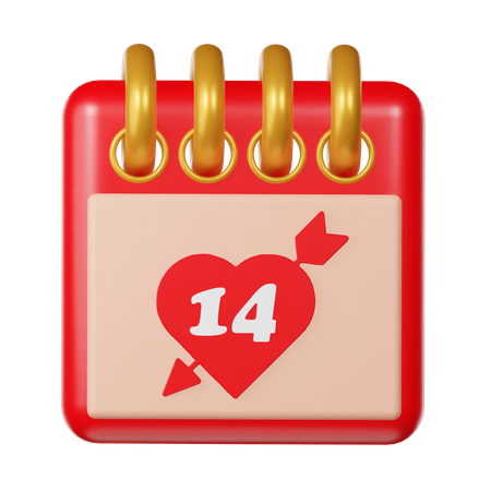 Calendario de san valentin  3D Icon