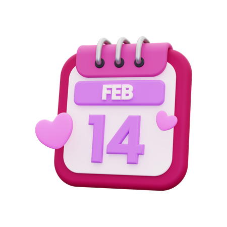 Calendario de san valentin  3D Icon