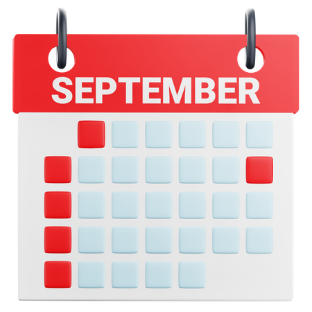 Calendario Septiembre  3D Icon