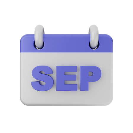 Calendario Septiembre  3D Icon