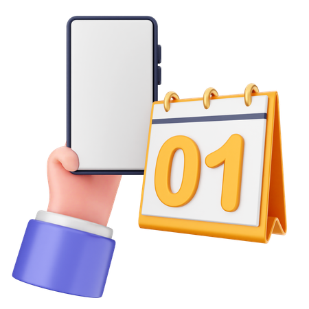 Smartphone calendário  3D Icon