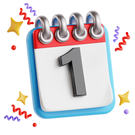 Primer calendario  3D Icon