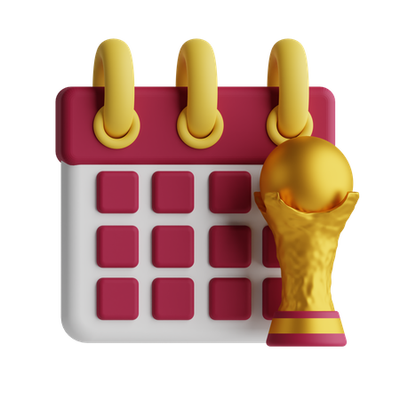 Calendário de troféus de futebol  3D Icon