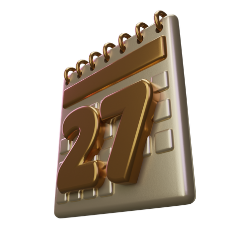 Veintisiete calendario  3D Icon