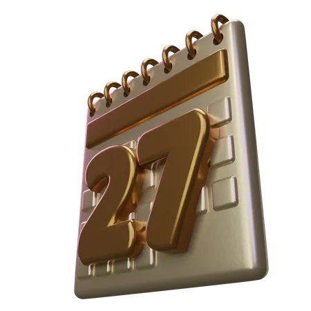 Veintisiete calendario  3D Icon