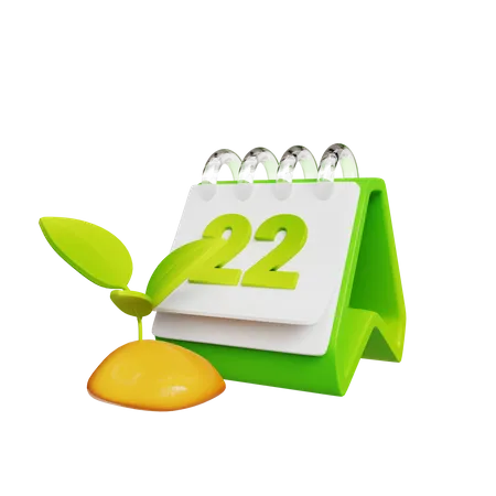 Calendário verde  3D Icon