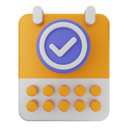 Verificação de calendário  3D Icon