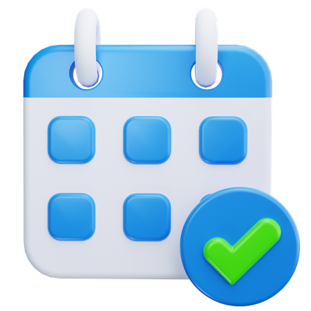 Verificação de calendário  3D Icon