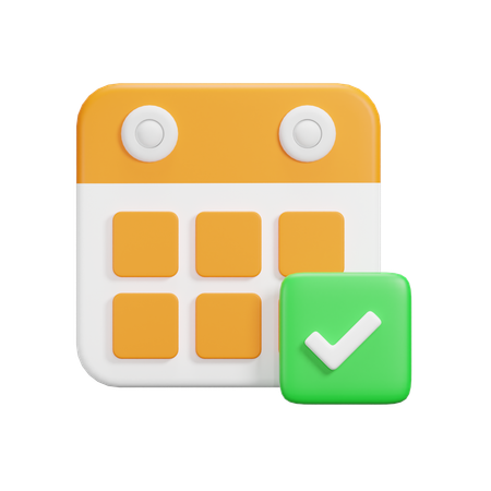 Calendário verificado  3D Icon