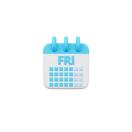 Calendario de viernes  3D Icon