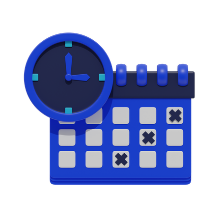 Calendario y reloj  3D Icon