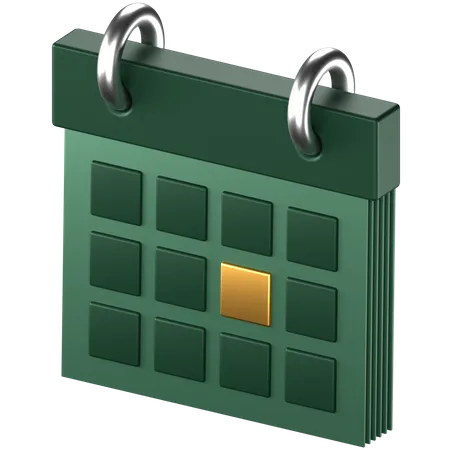 3 D Icon Of A Green Calendar 3D Icon