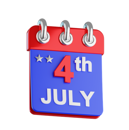 Calender Independence Day  3D Icon