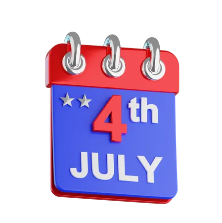 Calender Independence Day  3D Icon