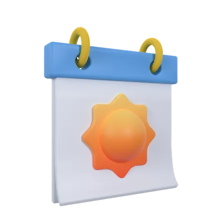 Calender Summer  3D Icon