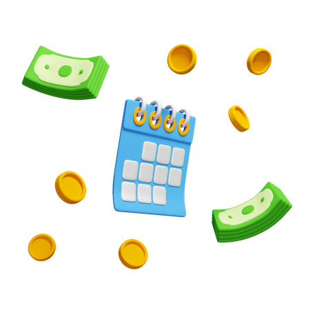 Calender With Money  3D Icon