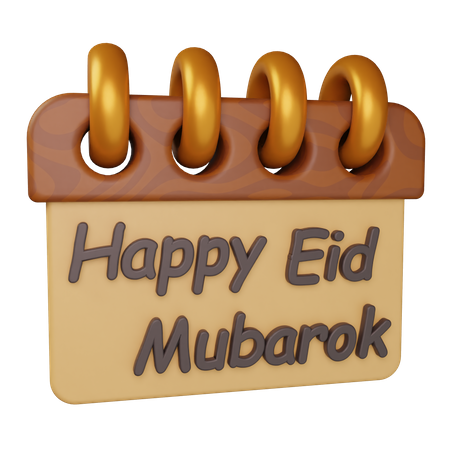 Calendrer Eid Mubarak  3D Icon