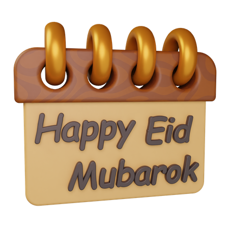 Calendrer Eid Mubarak  3D Icon