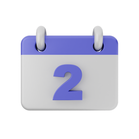 Calendrier à 2 dates  3D Icon