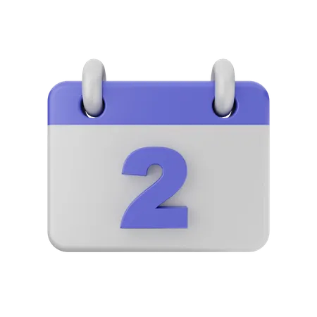 Calendrier à 2 dates  3D Icon