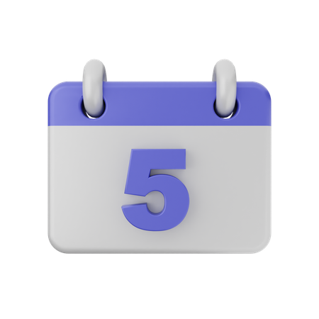 Calendrier de 5 dates  3D Icon