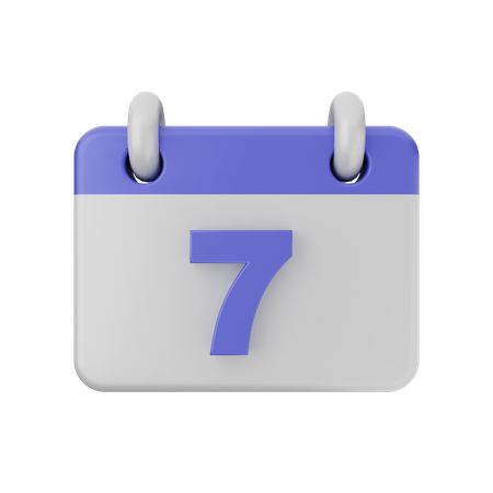 Calendrier de 7 dates  3D Icon