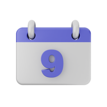 Calendrier à 9 dates  3D Icon