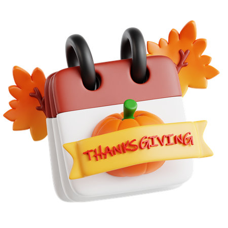 Calendrier de Thanksgiving citrouille  3D Icon